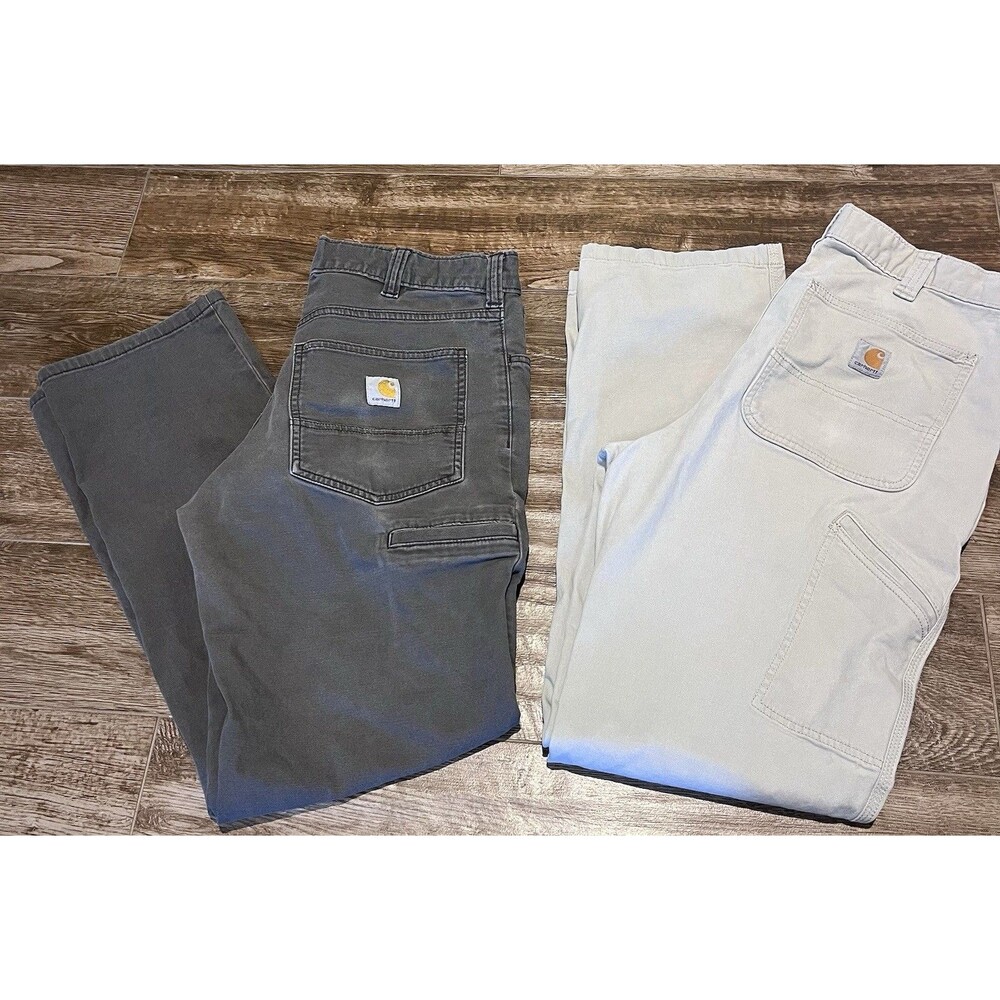 Carhartt Mens Size 30x31 Rugged Flex Relaxed Fit Canvas Work Pants Lot Of 2